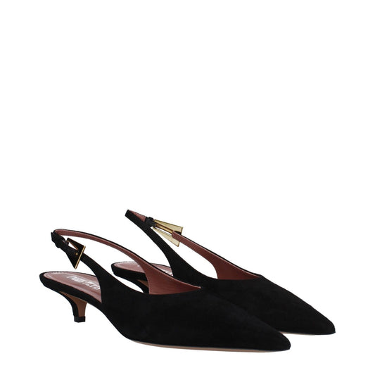Paris Texas Black Leather Mid Heel Pumps PA-14884935205129-EU37/US7