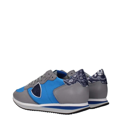 Philippe Model Blue Fabric Low Top Sneakers