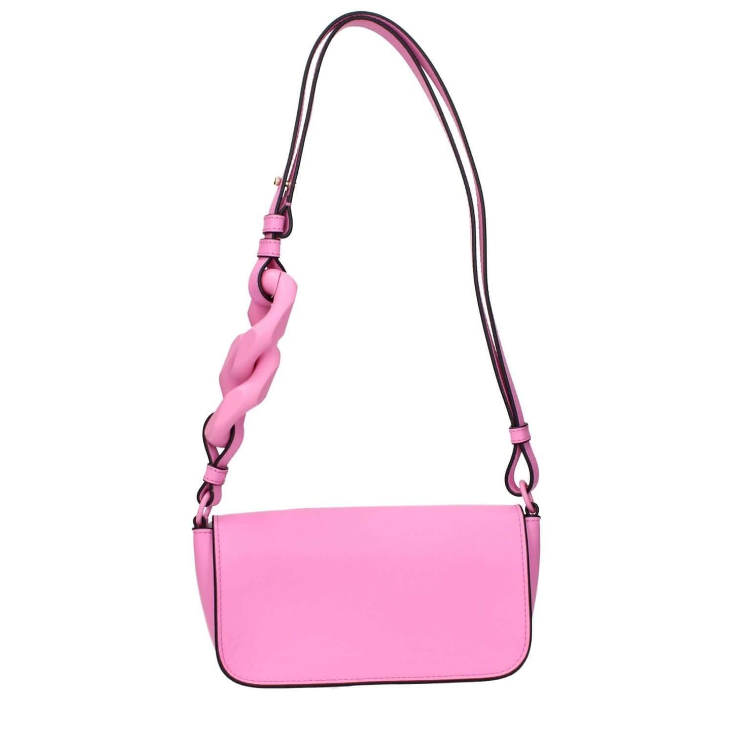 Jw Anderson Pink Leather Shoulder Bag with adjustable handle and front logo