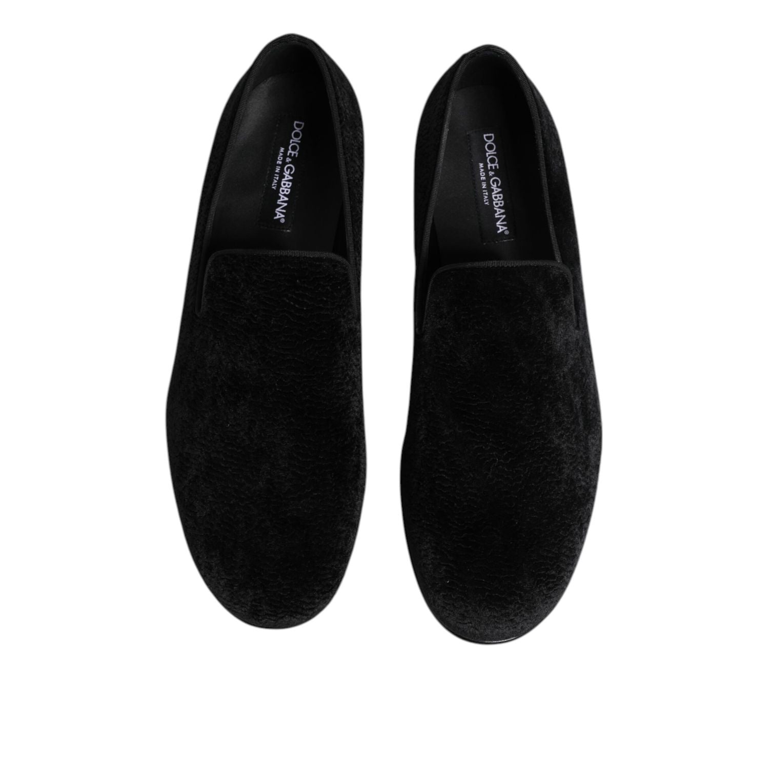 Dolce & Gabbana Black Jacquard Loafers Formal Men Dress Shoes