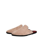 Dolce & Gabbana Beige Suede Leather Slides Flat Slipper Shoes MV7685-43