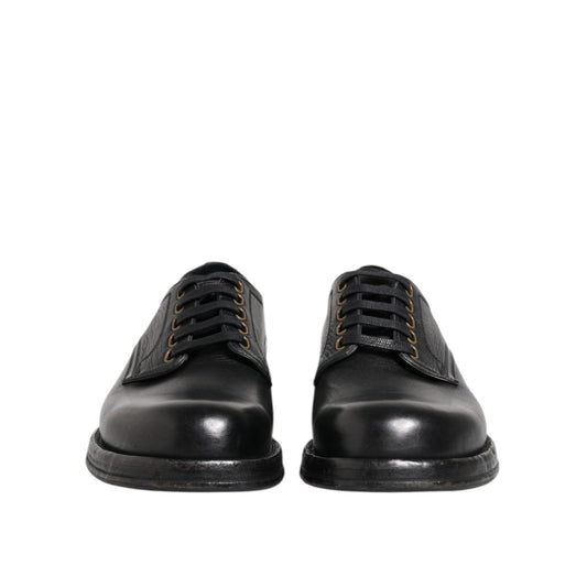Dolce & Gabbana Black Leather Lace Up Derby Formal Shoes