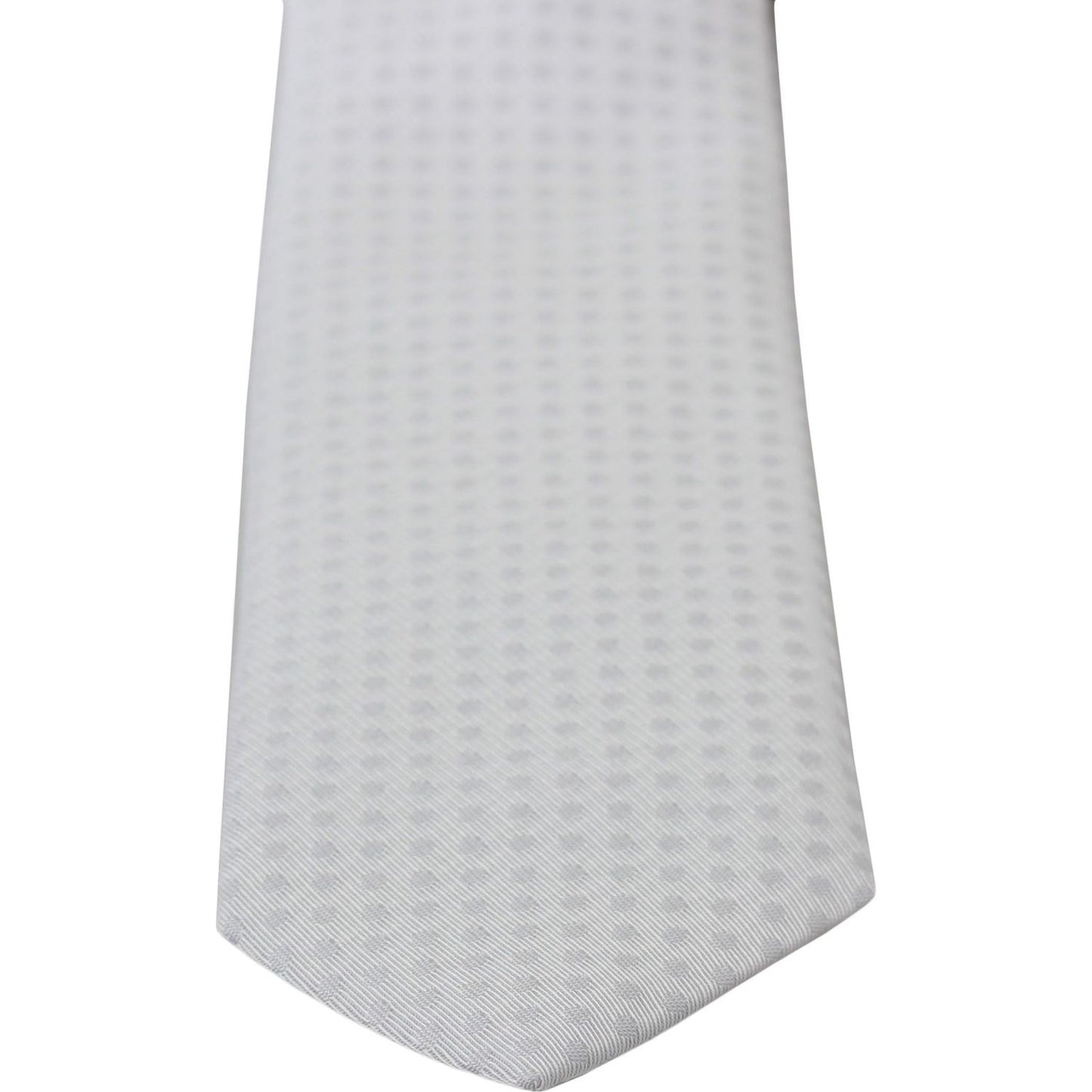 Dolce & Gabbana White Patterned Classic Mens Slim Necktie Tie Necktie