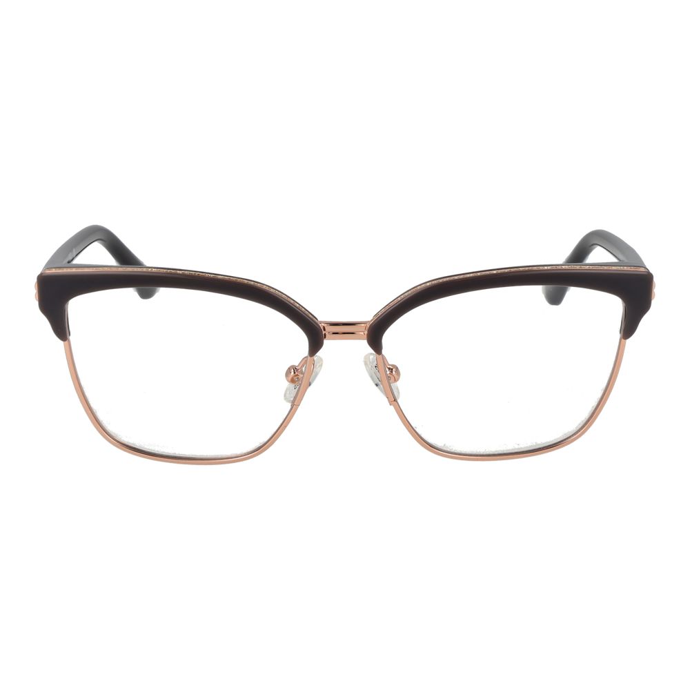 Guess Gray Women Glasses Frame in stainless steel with full-rim grey browline style, demo lenses. Includes branded case. Size 54-15-135.