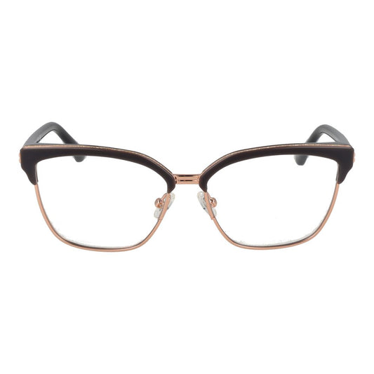 Guess Gray Women Glasses Frame in stainless steel with full-rim grey browline style, demo lenses. Includes branded case. Size 54-15-135.