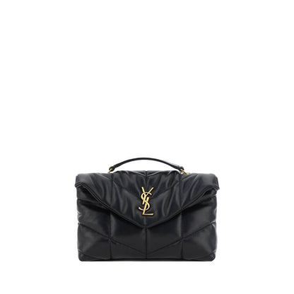 Saint Laurent Black Lamb Ovis Aries Aries Shoulder Bag featuring quilted lambskin and YSL logo plaque.