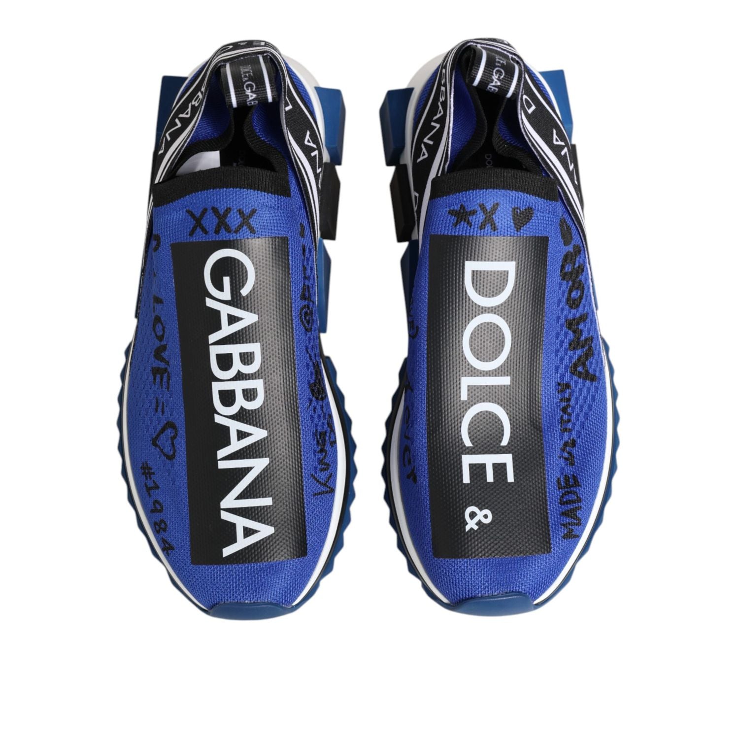 Dolce & Gabbana Blue Logo Low Top Sorrento Sneakers Shoes