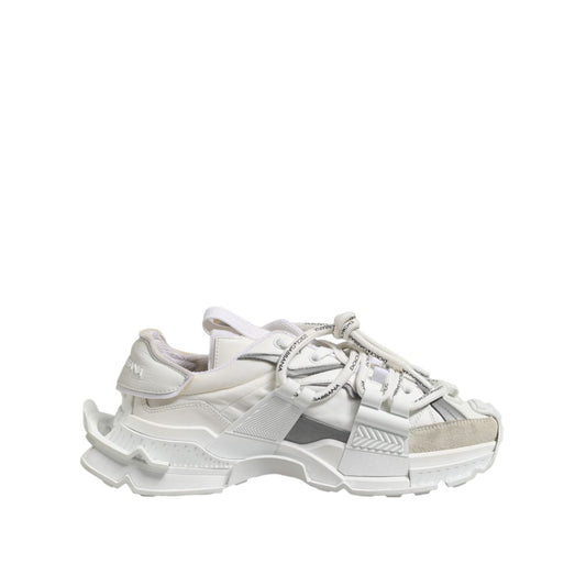 Dolce & Gabbana White Silver Low Top SPACE Men Sneakers Shoes MV7776-39