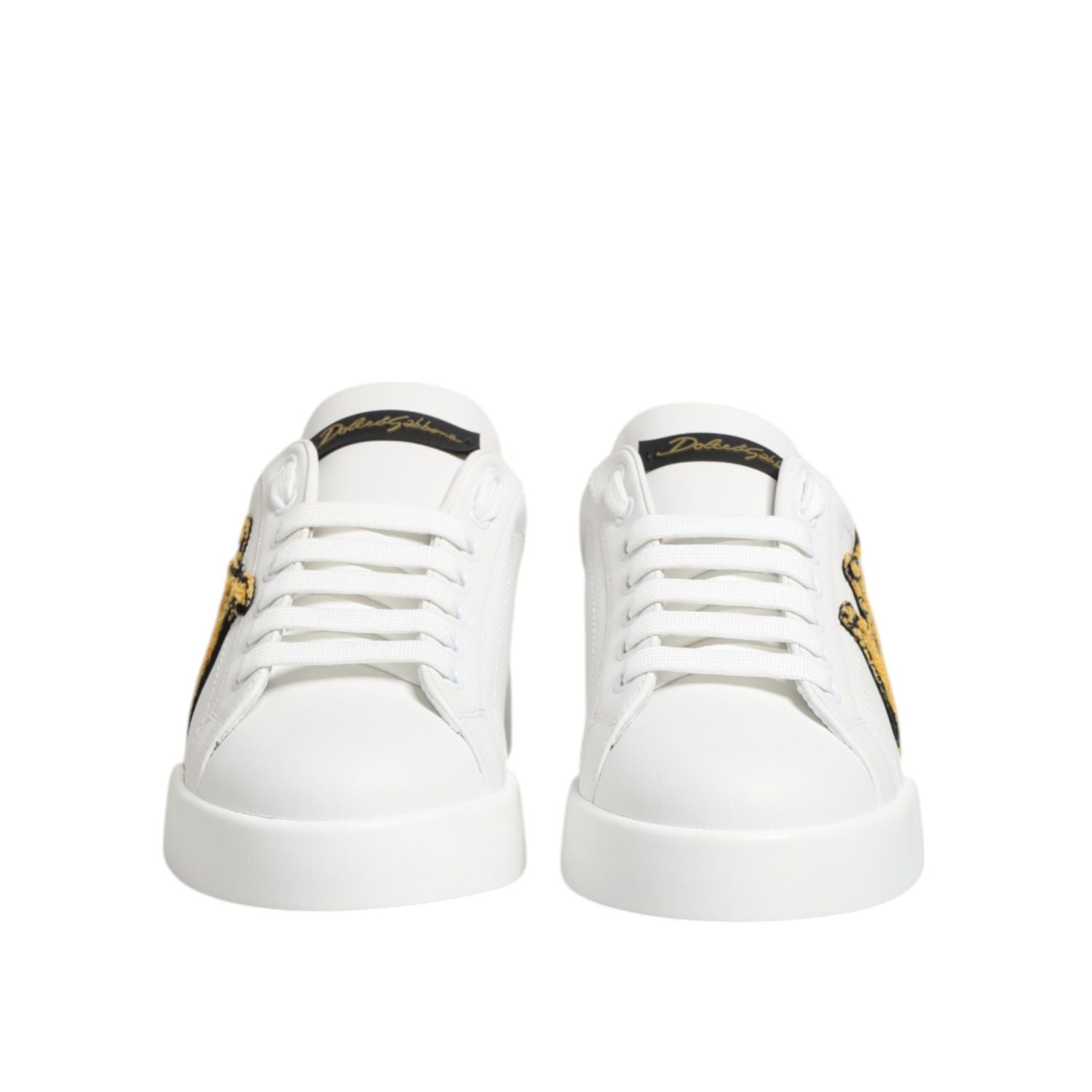 Dolce & Gabbana White Crown Patch Portofino Men Sneakers Shoes