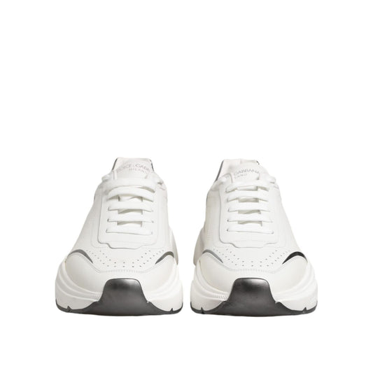 Dolce & Gabbana White Silver DAYMASTER Leather Sneakers Shoes MV7803-42