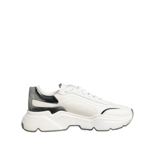 Dolce & Gabbana White Silver DAYMASTER Leather Sneakers Shoes MV7803-42