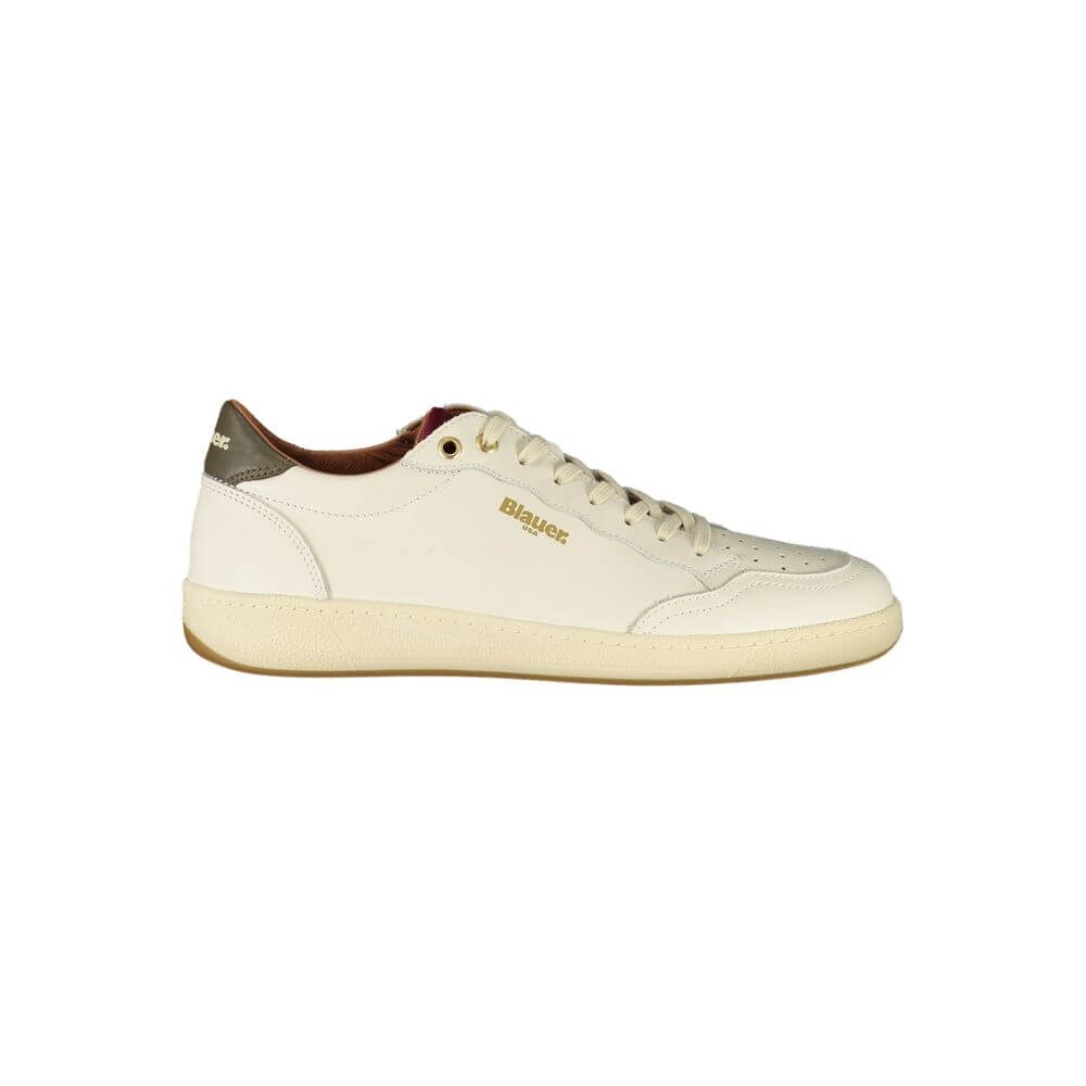 Blauer White Polyester Sneaker