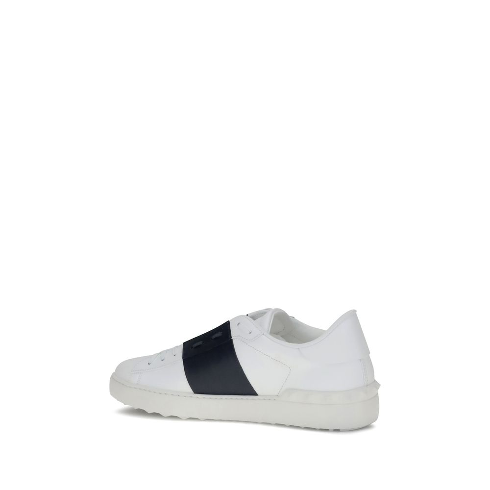 Valentino Garavani White Calf Leather Bos Taurus Low Top Sneakers