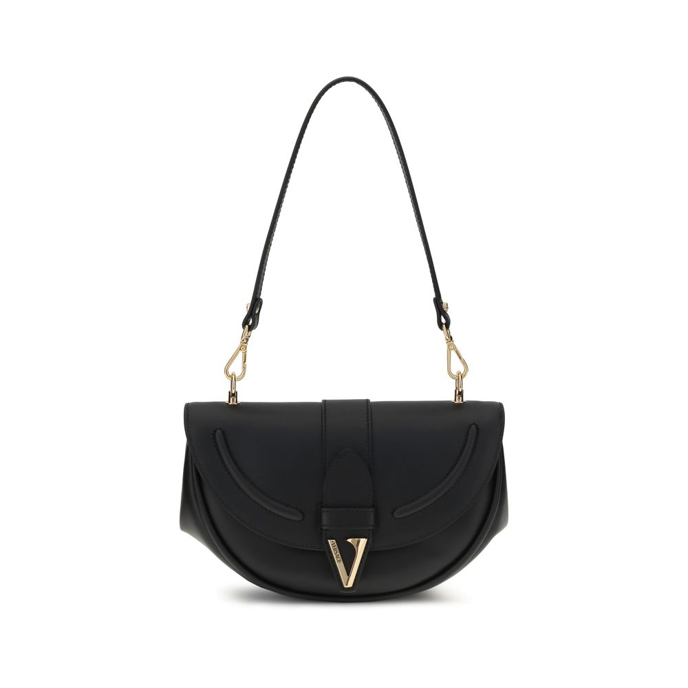 Versace Black Calf Leather Bos Taurus Shoulder Bag