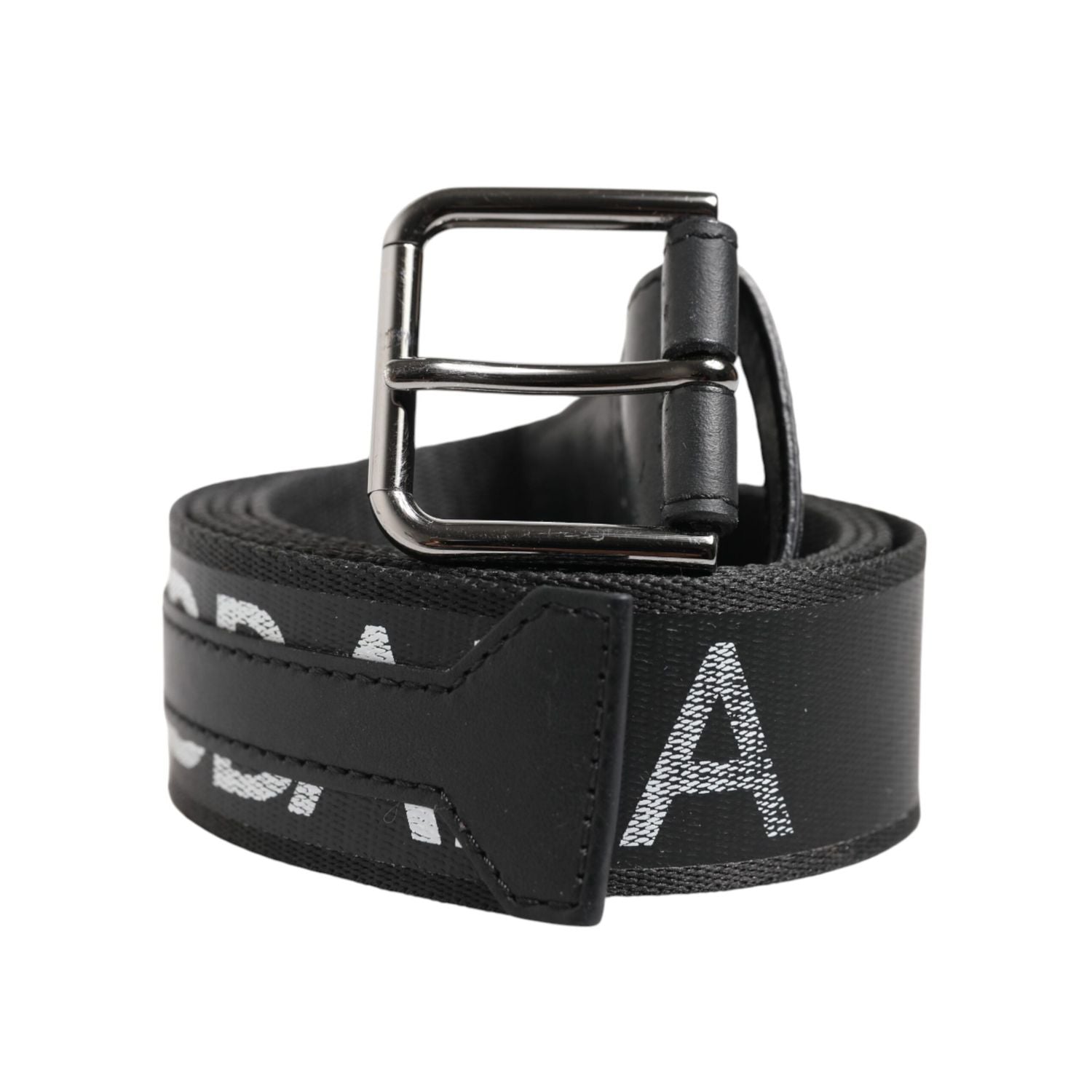 Dolce & Gabbana Black Polyester Leather Metal Buckle Belt