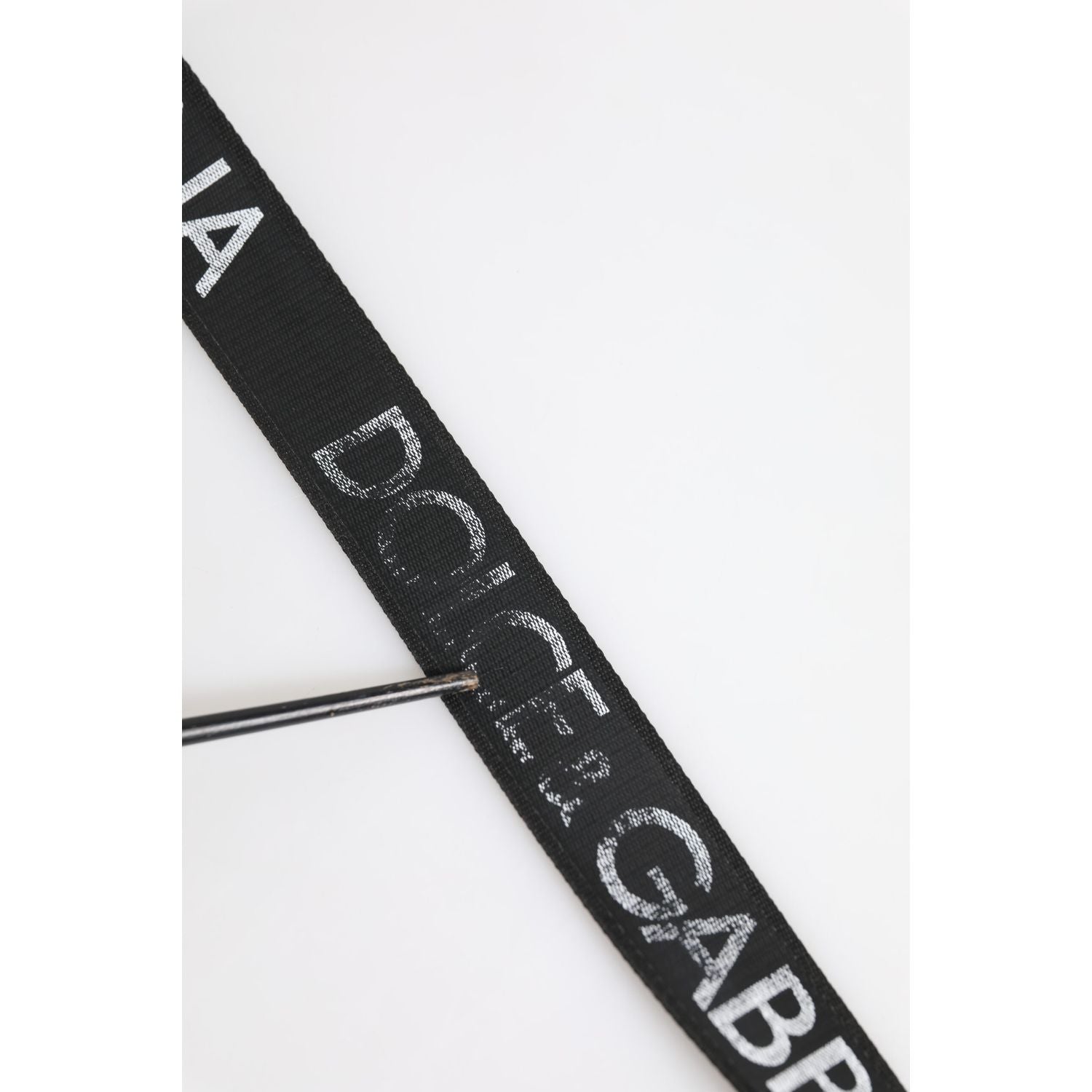 Dolce & Gabbana Black Polyester Leather Metal Buckle Belt