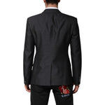 Dolce & Gabbana Dark Gray Bee Embroidery Wool Coat Blazer JKT41551-50