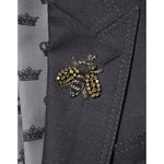 Dolce & Gabbana Dark Gray Bee Embroidery Wool Coat Blazer JKT41551-50