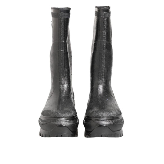 Dolce & Gabbana Metallic Gray Pull On Rain Boots Shoes MV7813-45