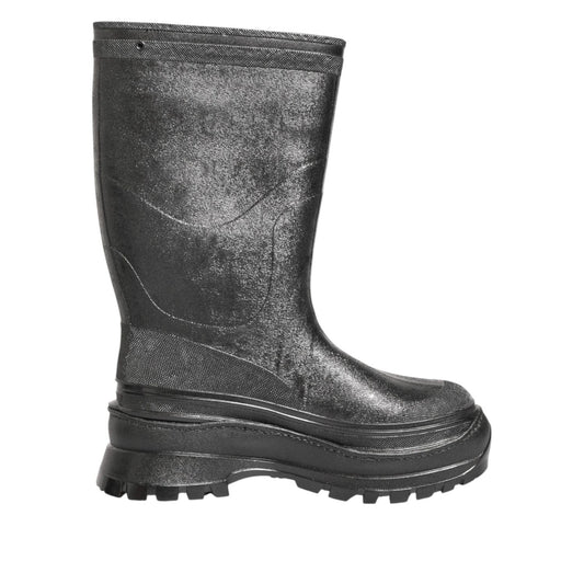 Dolce & Gabbana Metallic Gray Pull On Rain Boots Shoes MV7813-45