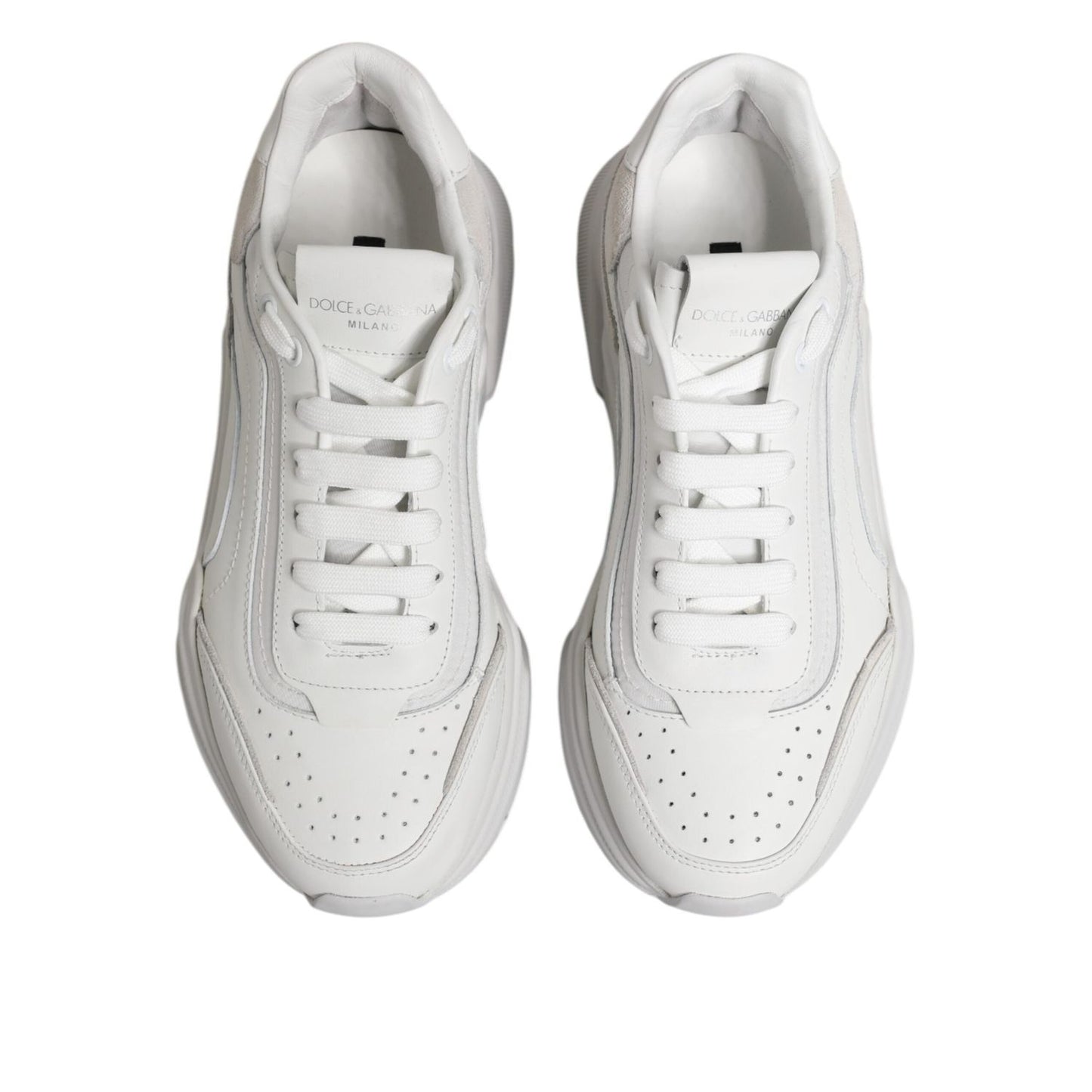 Dolce & Gabbana White Leather Daymaster Low Top Sneakers Shoes MV7362-40