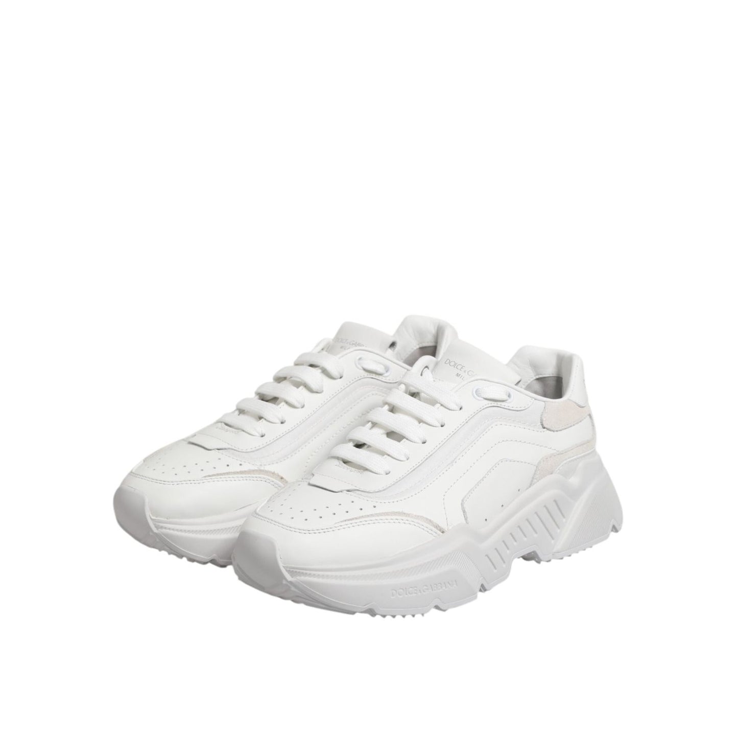 Dolce & Gabbana White Leather Daymaster Low Top Sneakers Shoes MV7362-40