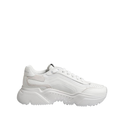 Dolce & Gabbana White Leather Daymaster Low Top Sneakers Shoes MV7362-40