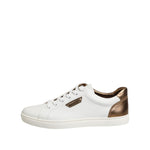 Dolce & Gabbana White Brown Leather Low Top Men Sneakers Shoes MV7383-44
