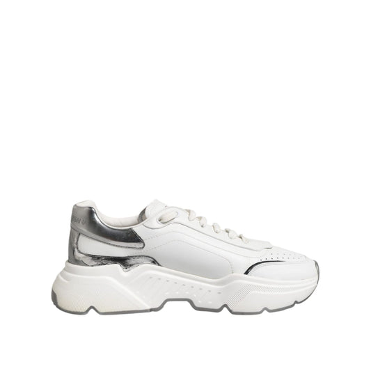 Dolce & Gabbana White Daymaster Leather Low Top Sneakers Shoes MV7427-43