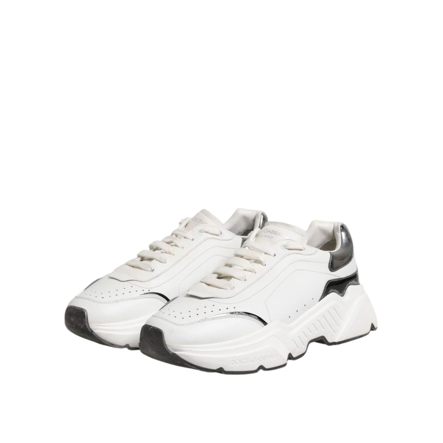 Dolce & Gabbana White Daymaster Leather Low Top Sneakers Shoes MV7430-42