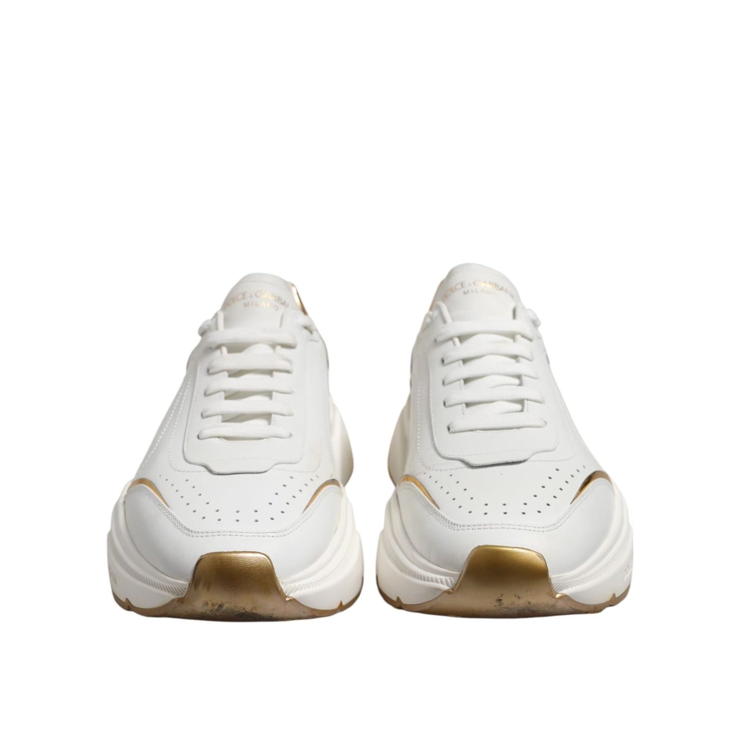 Dolce & Gabbana White Daymaster Leather Low Top Sneakers Shoes MV7830-42