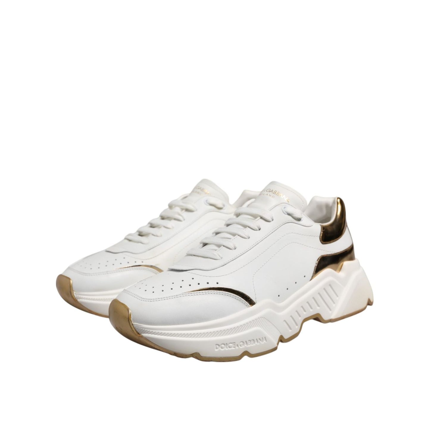 Dolce & Gabbana White Daymaster Leather Low Top Sneakers Shoes MV7830-42