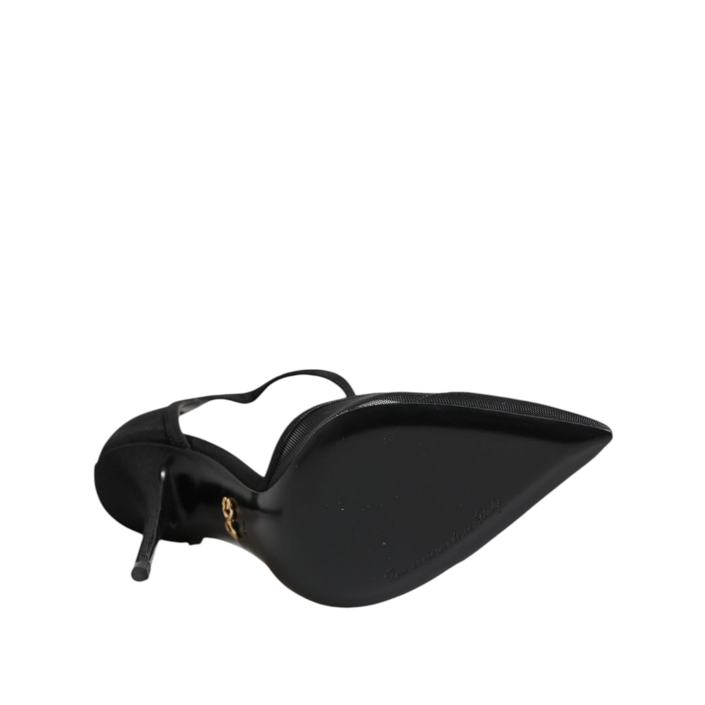 Dolce & Gabbana Black Mesh T-strap Stiletto High Heels Shoes