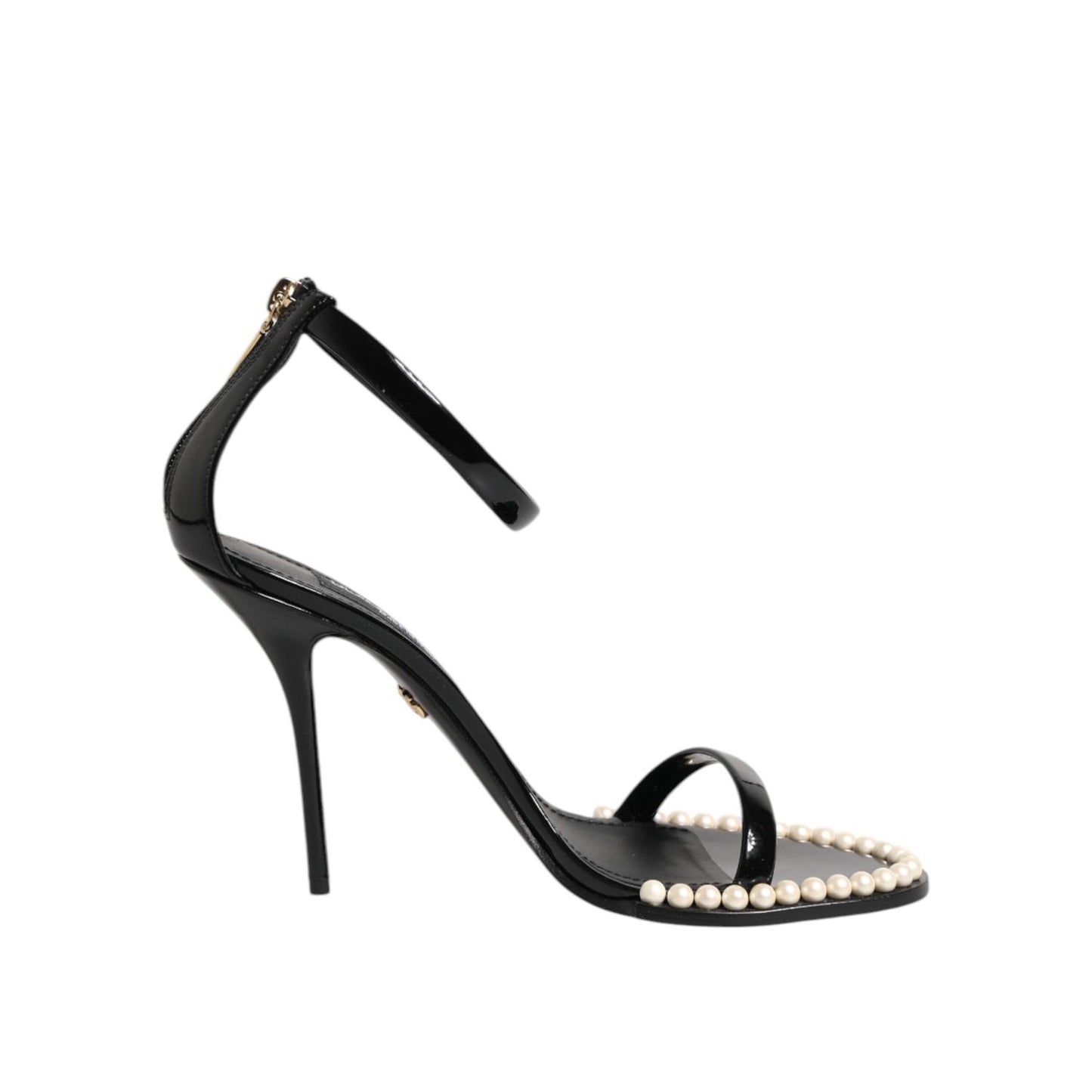 Dolce & Gabbana Black KEIRA Pearl Embellished Sandals Shoes