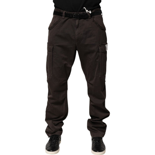 Dolce & Gabbana Brown Cotton Stretch Cargo Men Trouser Pants PAN76636-52