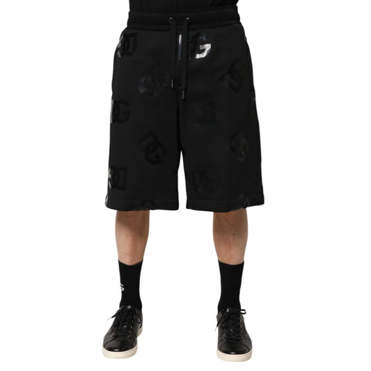 Dolce & Gabbana Black Logo Cotton Bermuda Sweatshorts Shorts PAN76605-48