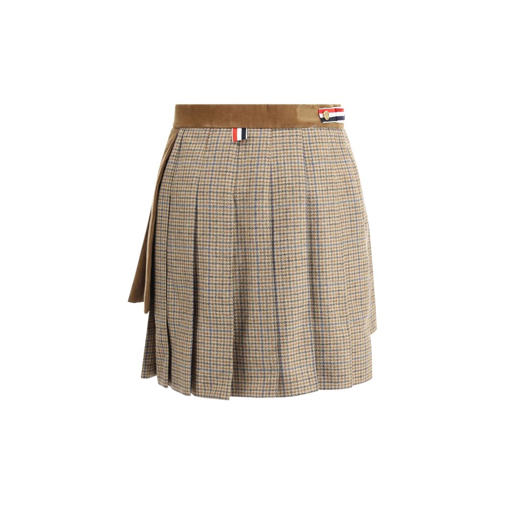 Thom Browne Brown Wool Mini Skirt