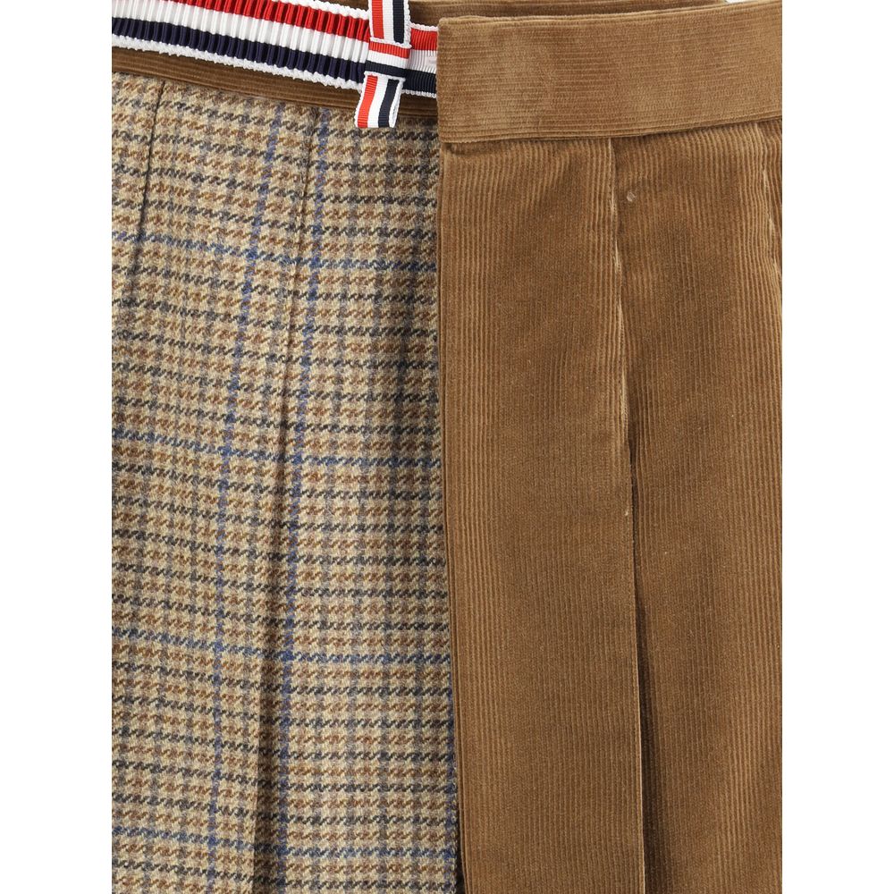Thom Browne Brown Wool Mini Skirt