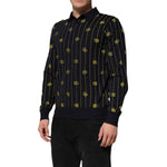 Dolce & Gabbana Black Logo Jacquard Knitted Polo Shirt T-shirt TSH91202-48