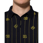 Dolce & Gabbana Black Logo Jacquard Knitted Polo Shirt T-shirt TSH91202-48