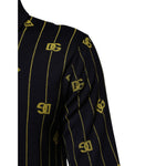 Dolce & Gabbana Black Logo Jacquard Knitted Polo Shirt T-shirt TSH91202-48