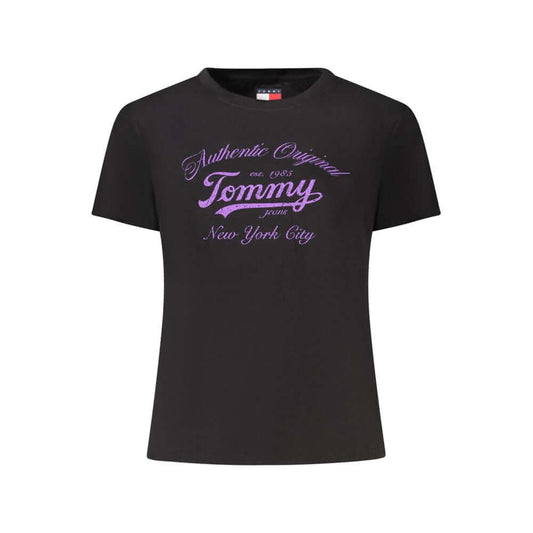 Tommy Hilfiger Black Cotton Women T-Shirt