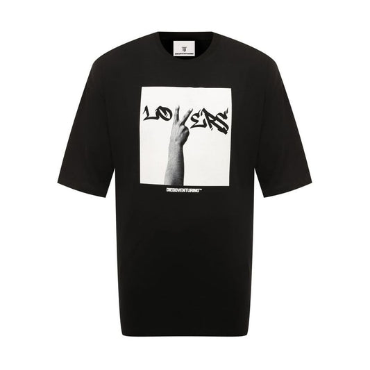Diego Venturino Black Cotton T-Shirt DI-15876-M