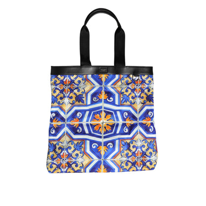 Dolce & Gabbana Multicolor Maiolica Print Tote Shoulder Strap Bag