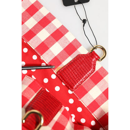 Dolce & Gabbana Red I Love Pizza Rhinestone Embellished Tote Bag