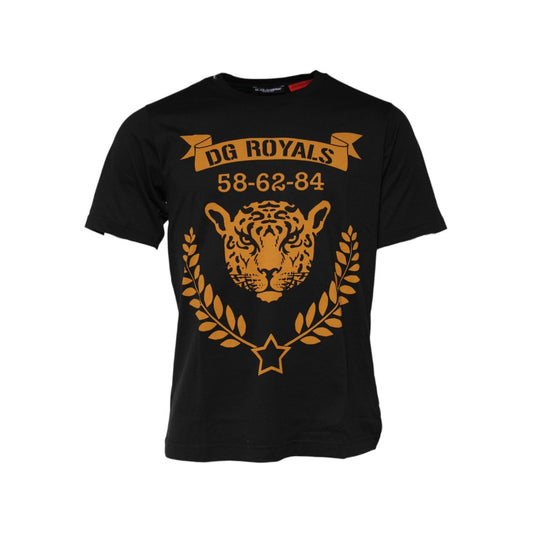 Dolce & Gabbana Black DG Royals Cotton Crew Neck T-shirt TSH91020-46