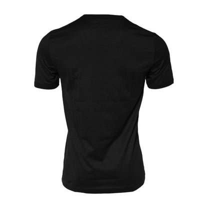 Dolce & Gabbana Black Sacred Heart Cotton Crew Neck T-shirt