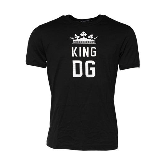 Dolce & Gabbana Black DG King Crown Cotton Crew Neck T-shirt TSH91027-44