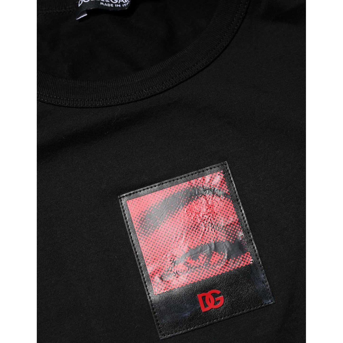 Dolce & Gabbana Black Eye Print Cotton Men Crew Neck T-shirt