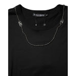 Dolce & Gabbana Black Chain Necklace Cotton Crewneck T-shirt TSH91031-60